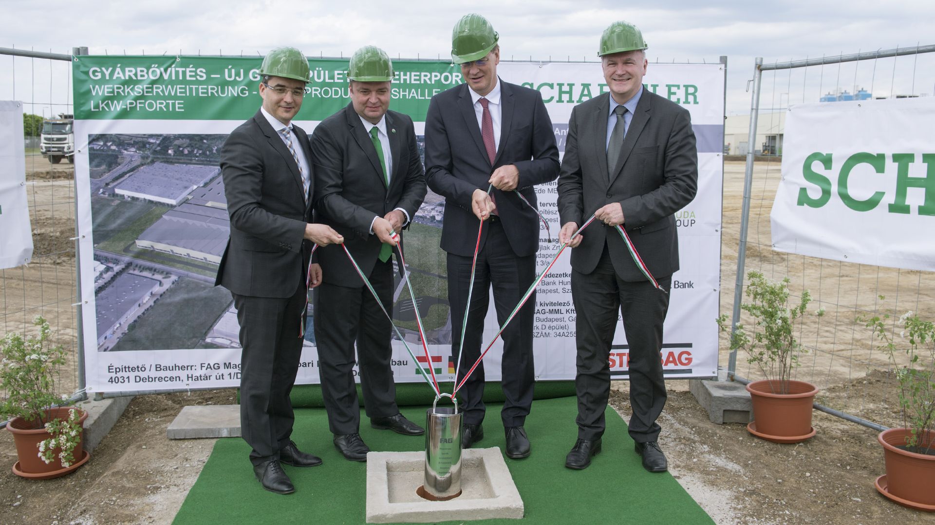 The cornerstone of the new manufacturing hall has been laid
